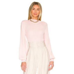 L'Academie Fable Sweater in Blush Pink Ribbed Blouson Sleeve S